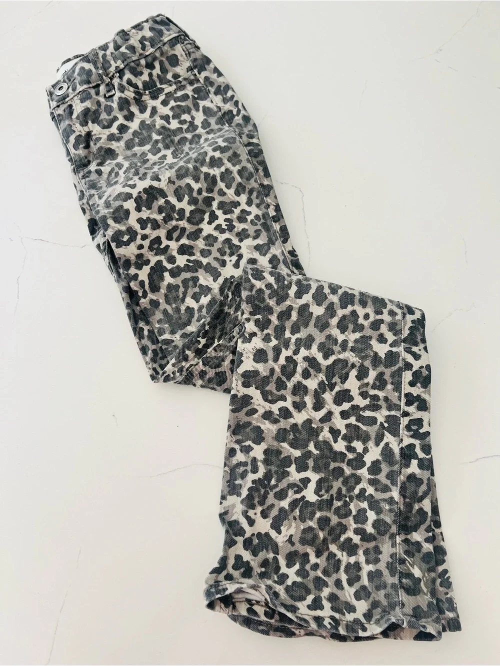 Girls Abercrombie Leopard Print Flared jeans